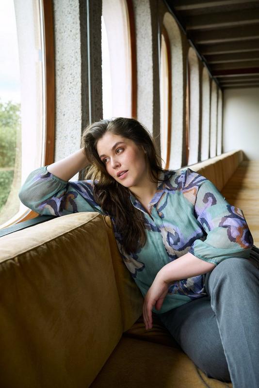 BLOUSE LS-*-UNI-TURQUOISE