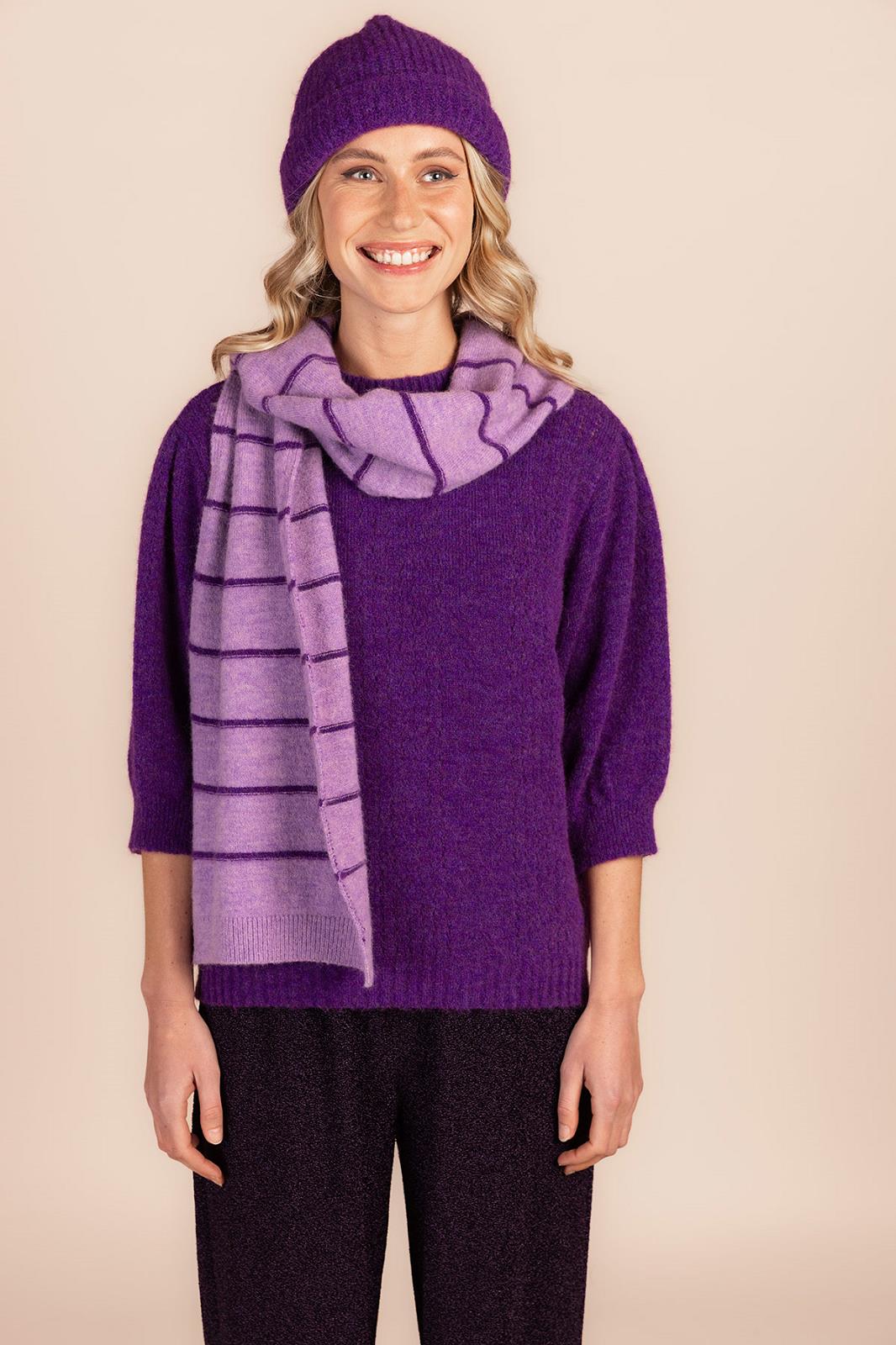 SCARF-*-STRIPE-PURPLE LIGHT