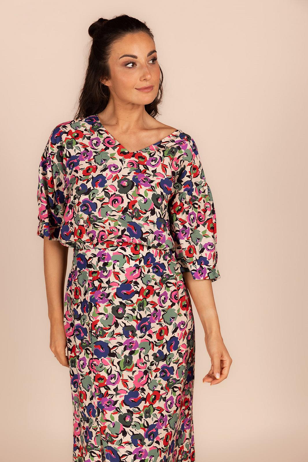 BLOUSE SS-*-PRINT-MULTICOLOR