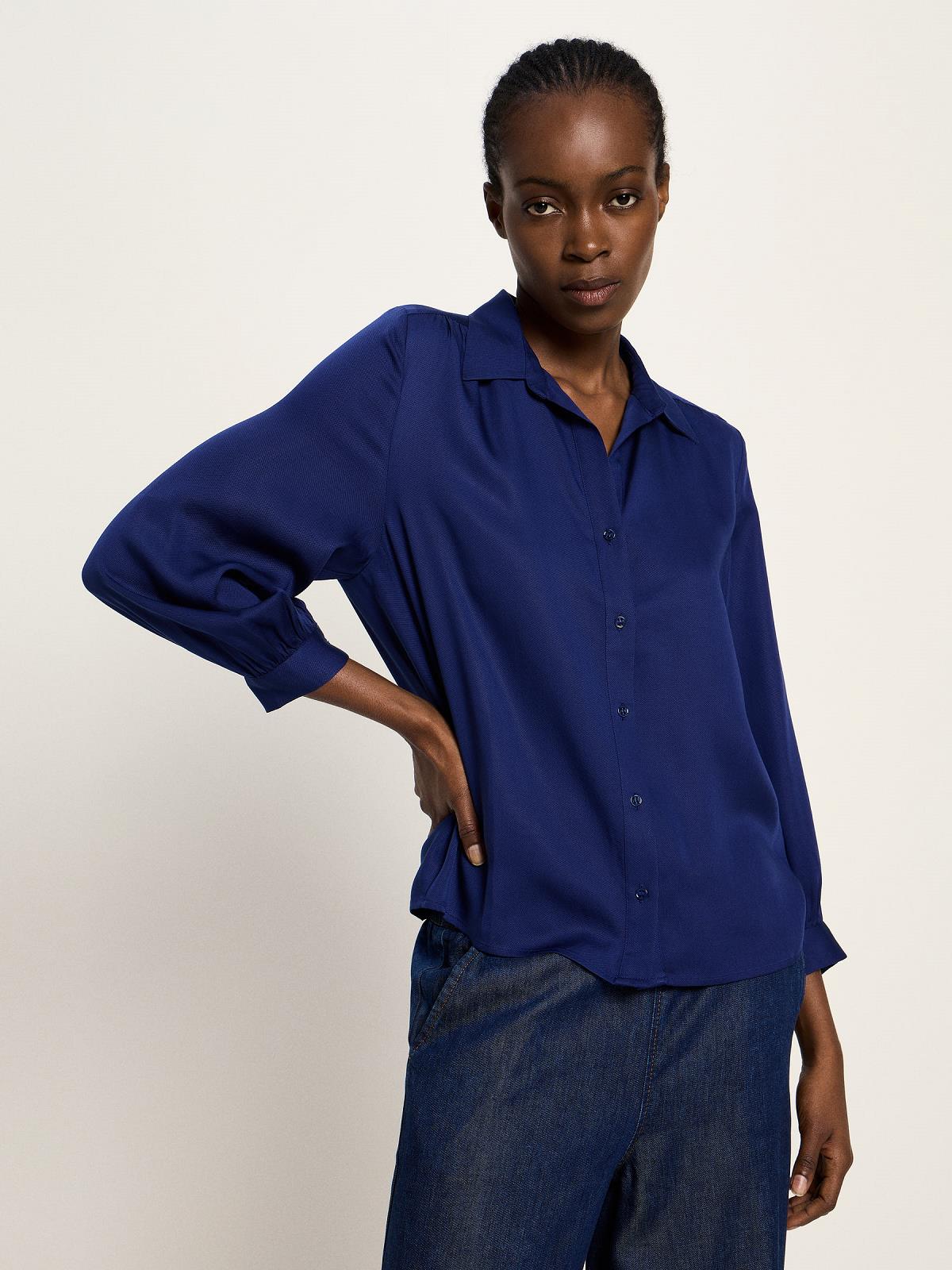 BLOUSE LS-*-UNI-INDIGO