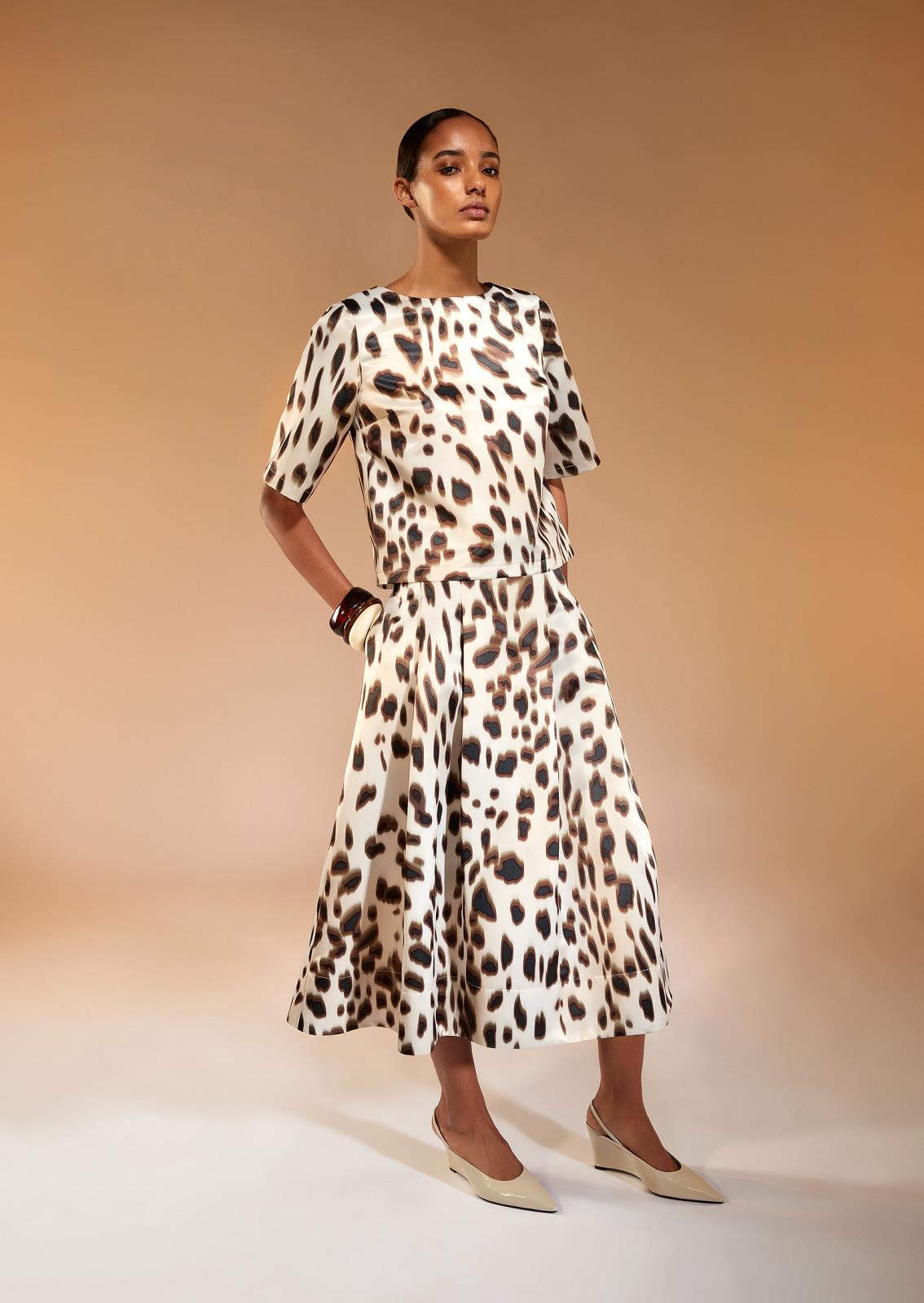 SKIRT N-LOOSE-PRINT-BEIGE