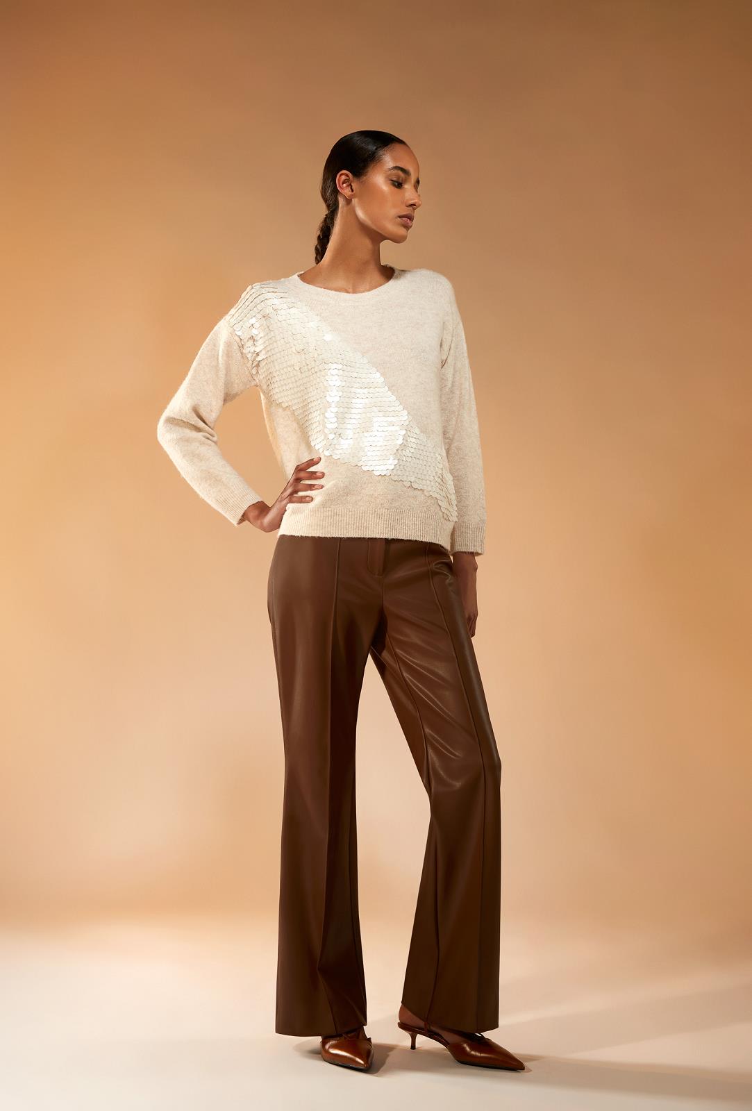 PANTS CASUAL L-LEATHER-UNI-COGNAC