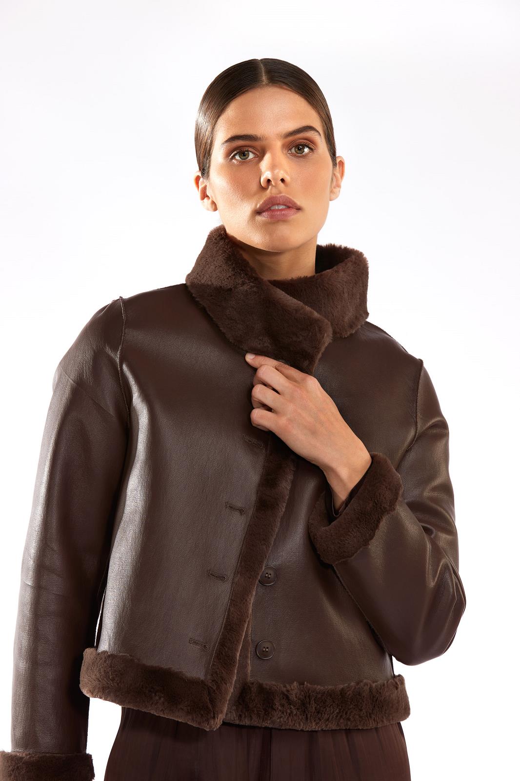 OUTDOOR S-FUR (FAKE)-UNI-BROWN DARK