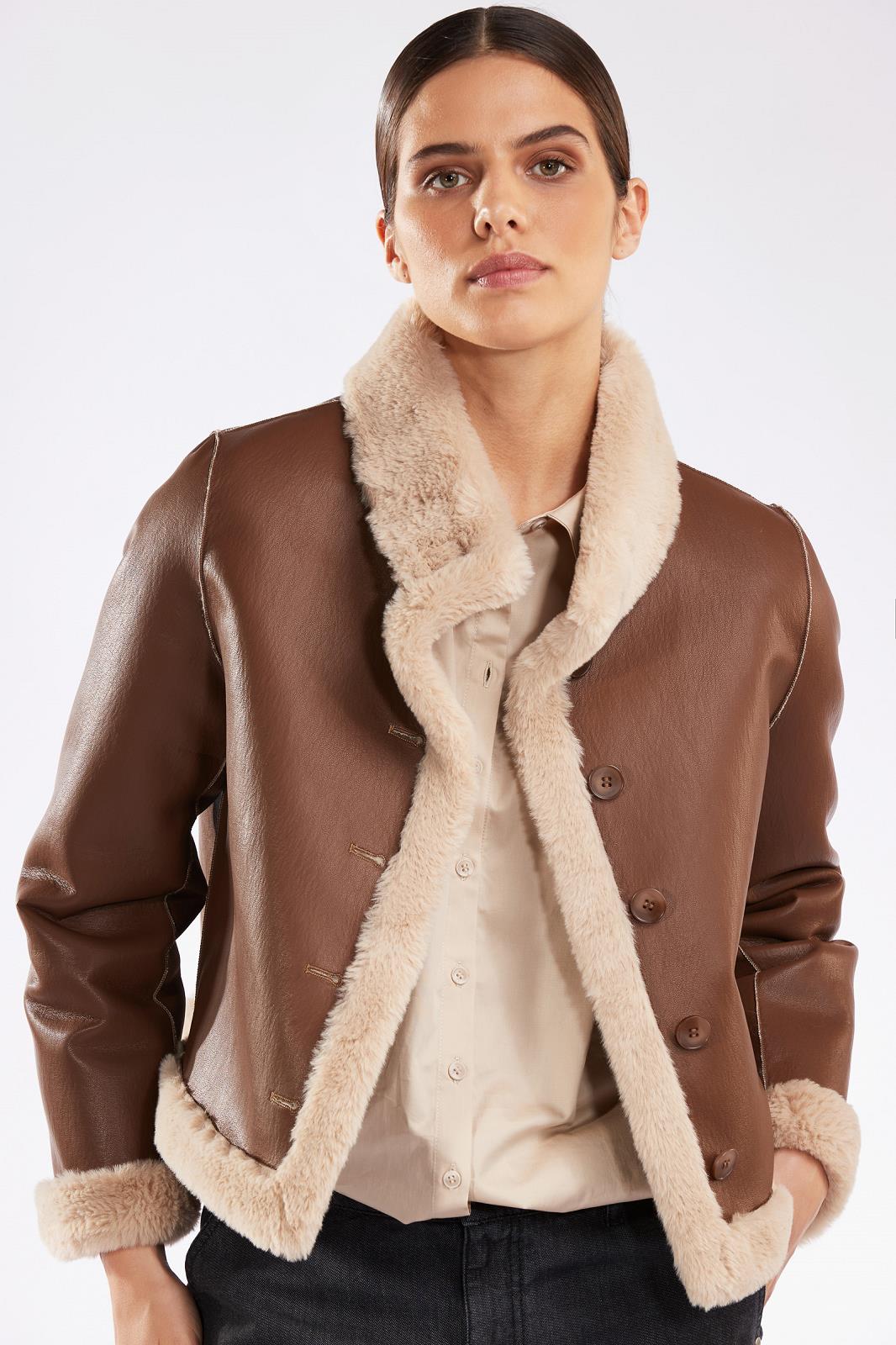 OUTDOOR S-FUR (FAKE)-UNI-COGNAC