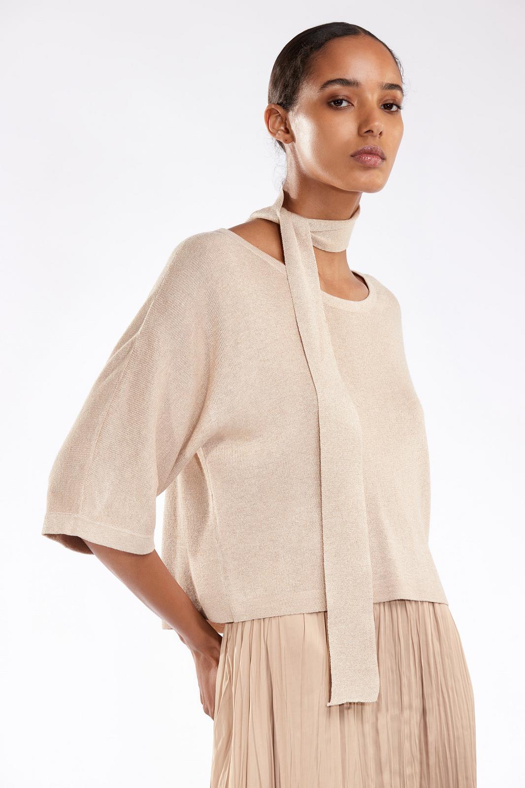 PULL 3/4S-BN-UNI-BEIGE