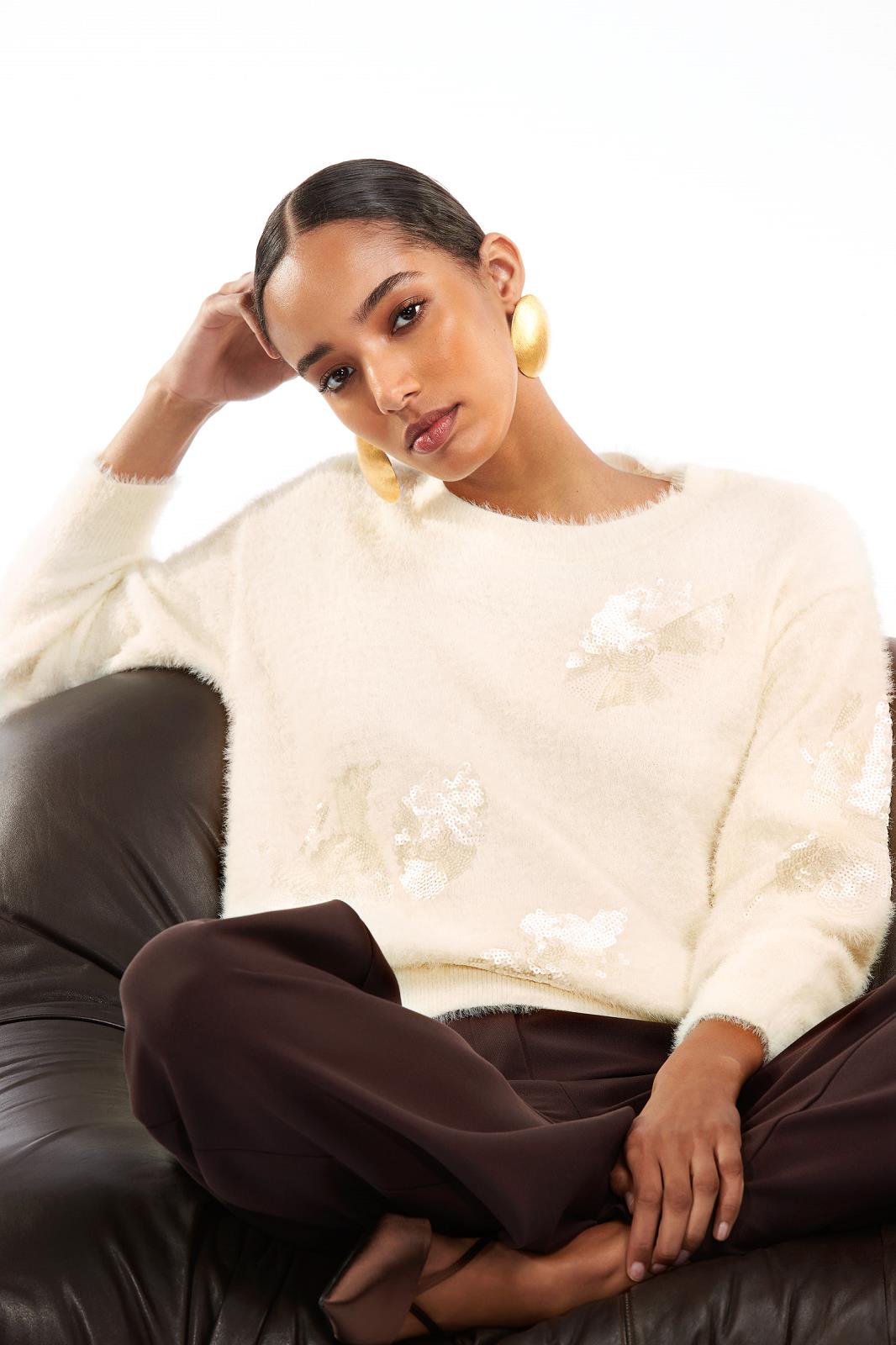 PULL LS-VN-UNI+APPLI-OFF-WHITE