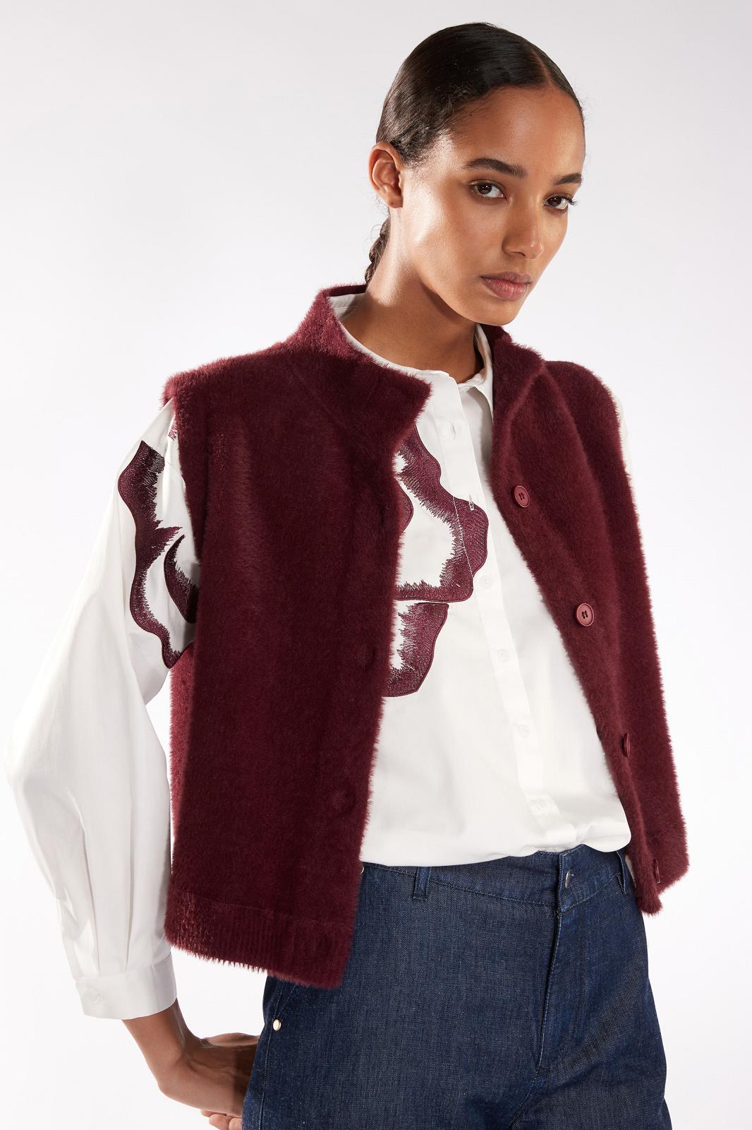 CARDIGAN KNIT N SL-*-UNI-PURPLE DARK