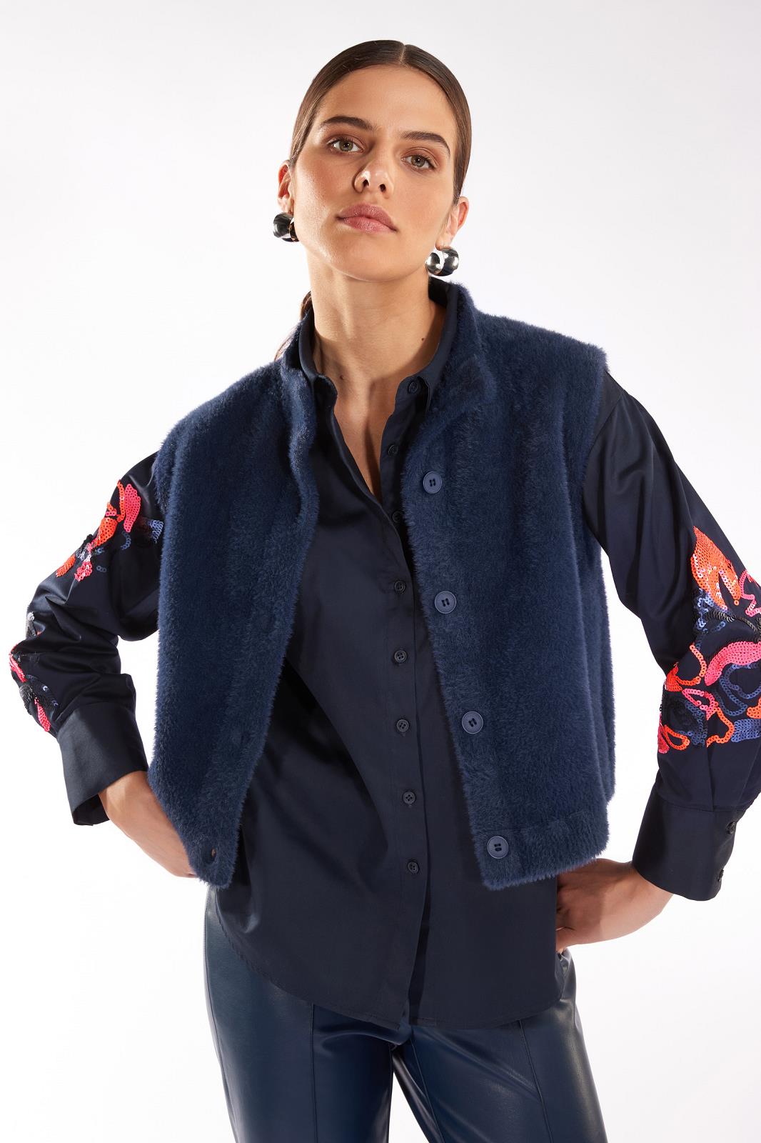 CARDIGAN KNIT N SL-*-UNI-BLUE DARK (NAVY