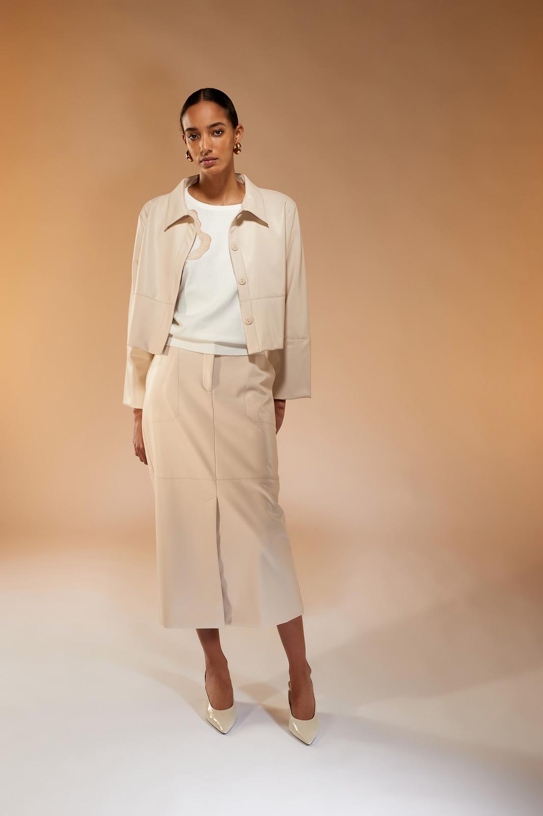 JACKET INDOOR-LEATHER (FAKE)-UNI-BEIGE L