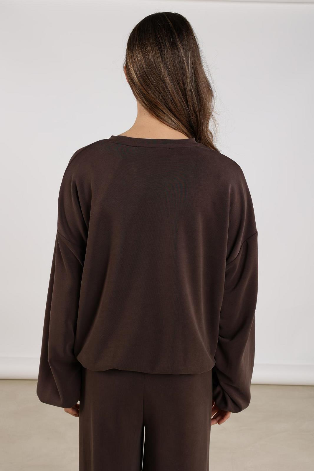 SWEATER LS-ON-UNI-BROWN DARK