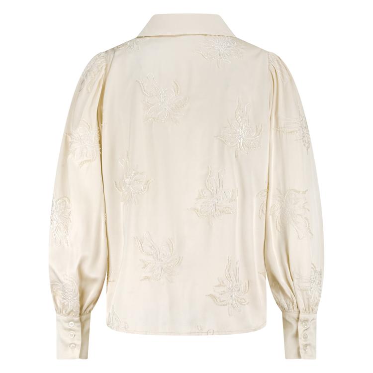 BLOUSE LS-*-UNI+APPLI-BEIGE