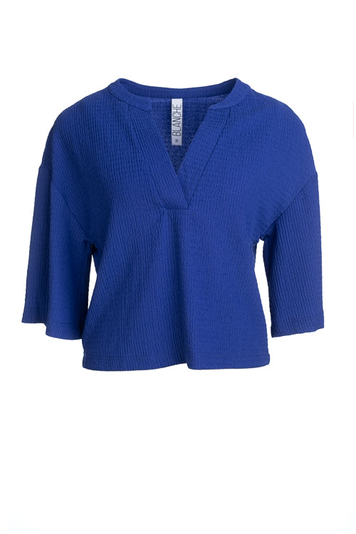 BLOUSE 3/4S-*-UNI-BLUE BRIGHT