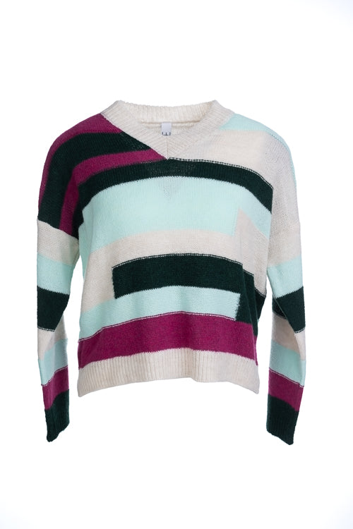 PULL LS-VN-STRIPE-GREEN