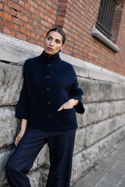 CARDIGAN KNIT N LS-*-UNI-BLUE