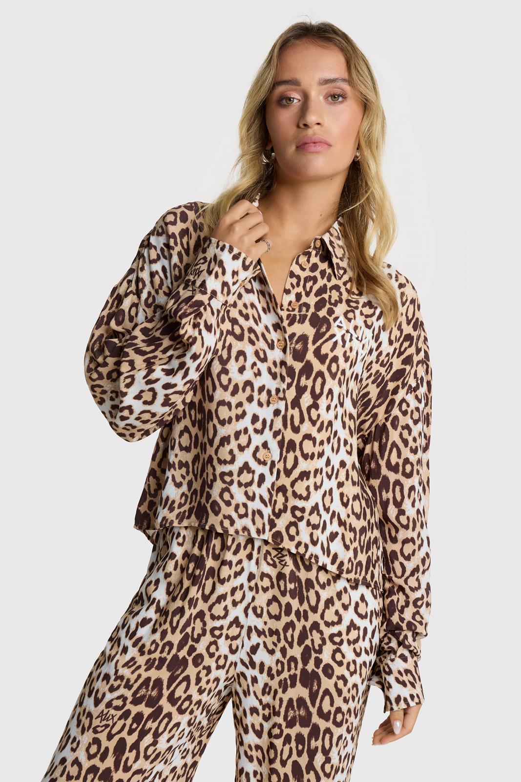 BLOUSE LS-*-PRINT-BEIGE