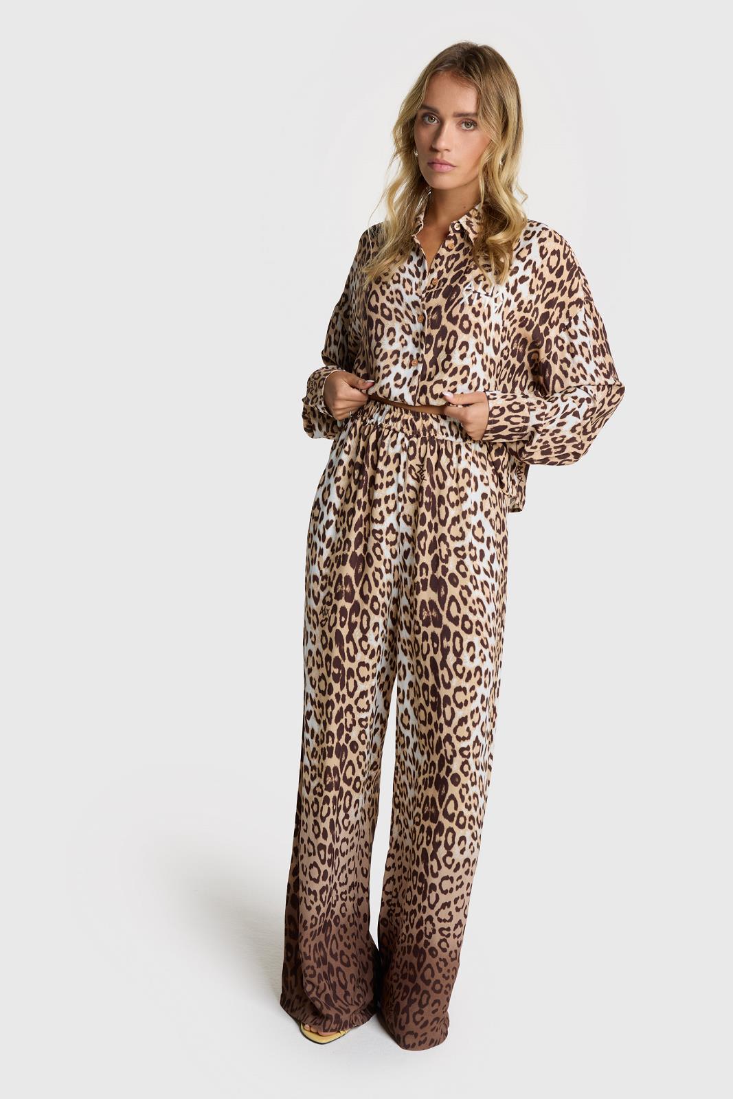 PANTS DRESSED L-*-PRINT-BEIGE