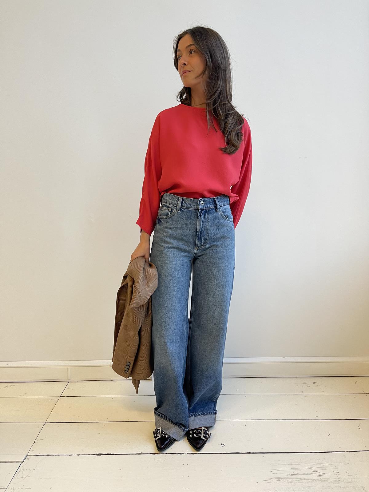 BLOUSE LS-*-UNI-Rood