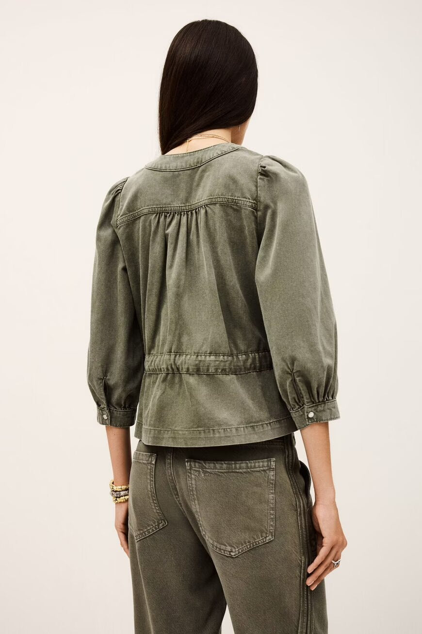 BLOUSE LS-*-UNI-KHAKI