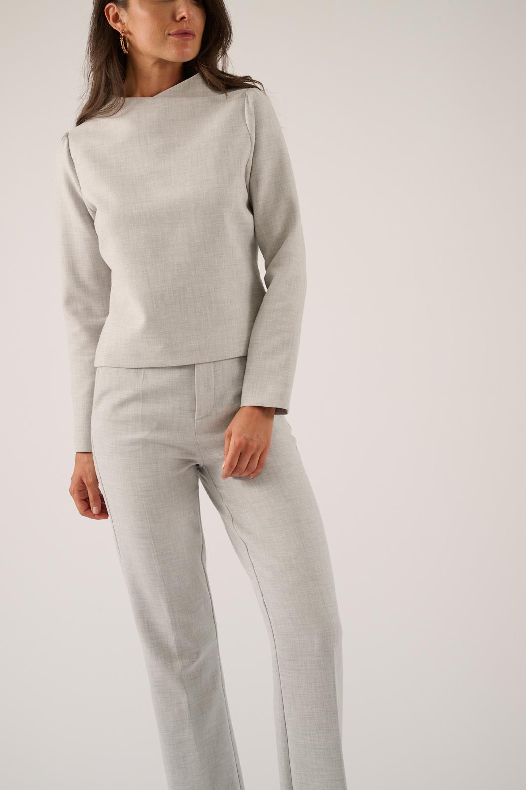 BLOUSE LS-*-UNI-GREY LIGHT