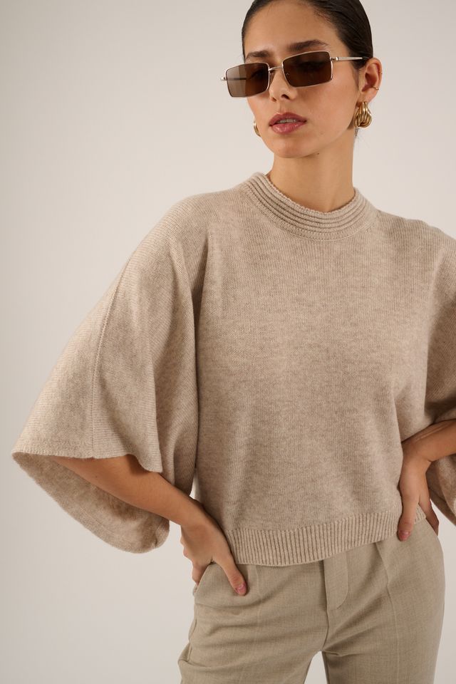 PULL 3/4S-*-UNI-TAUPE