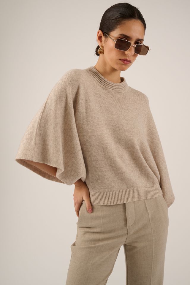 PULL 3/4S-*-UNI-TAUPE