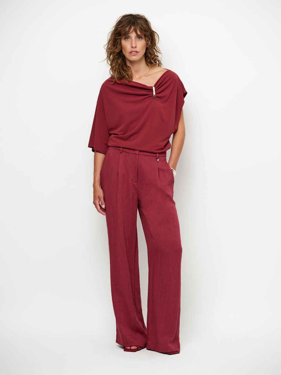 BROEK LINNEN LOOK