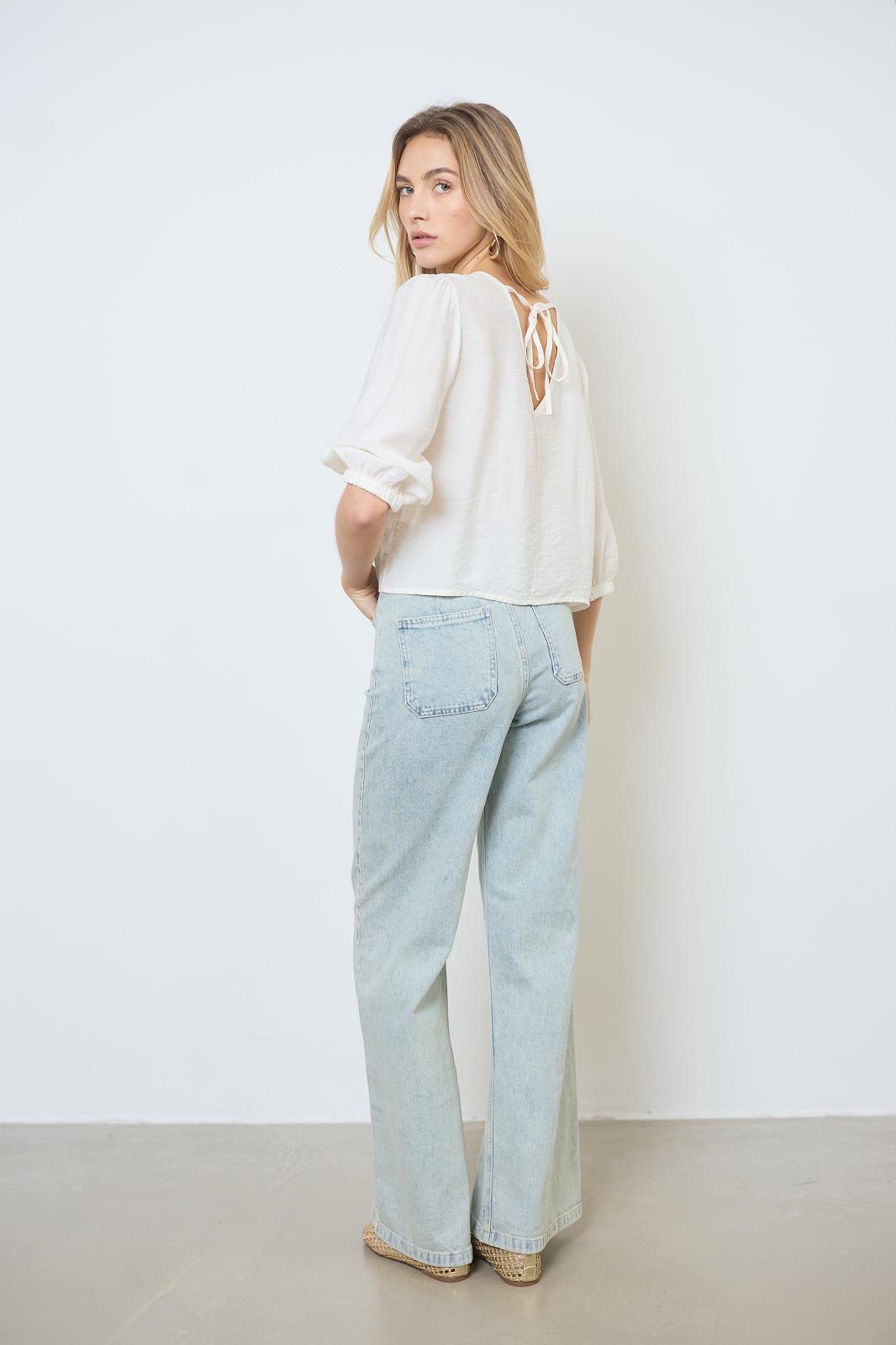 BLOUSE 3/4M UNI ECRU