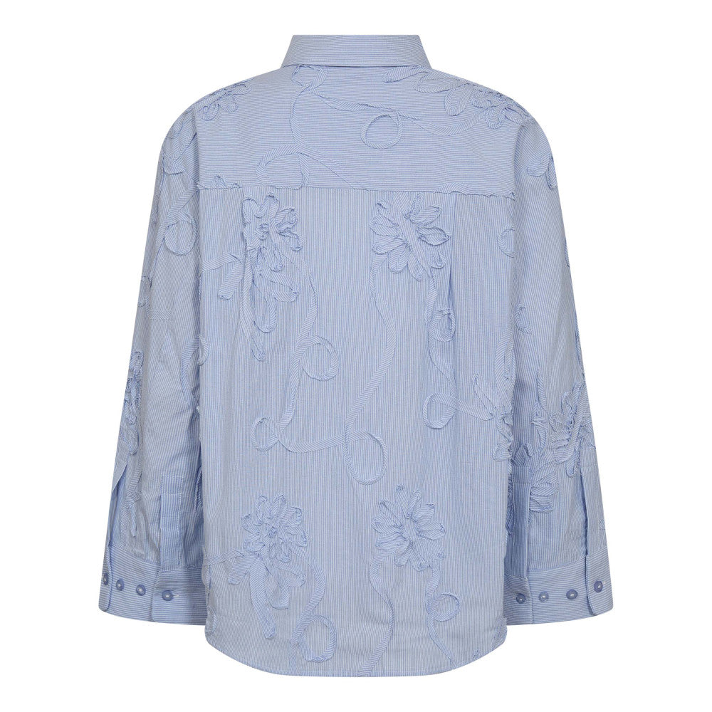 BLOUSE LM APPLI L BLAUW