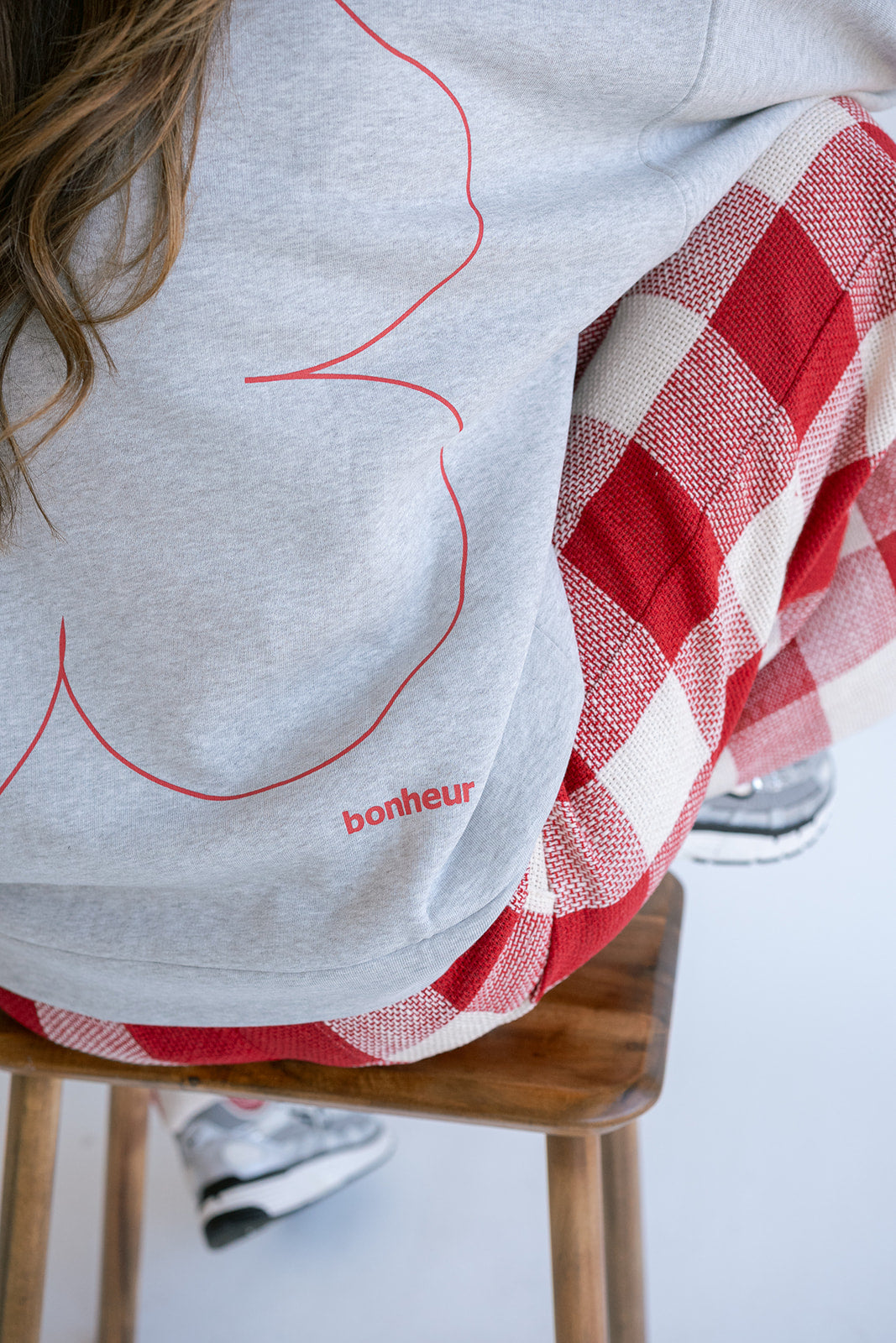 SWEATER LM UNI GRIJS/ROOD