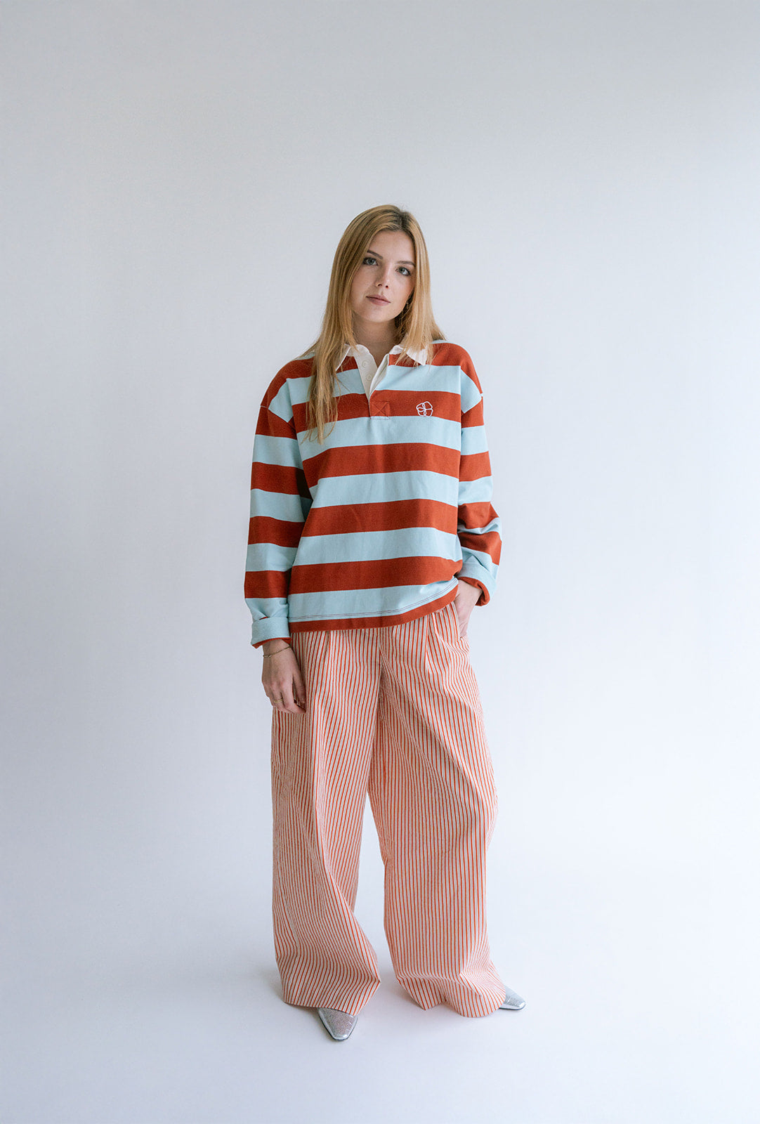BROEK STREEP ROEST