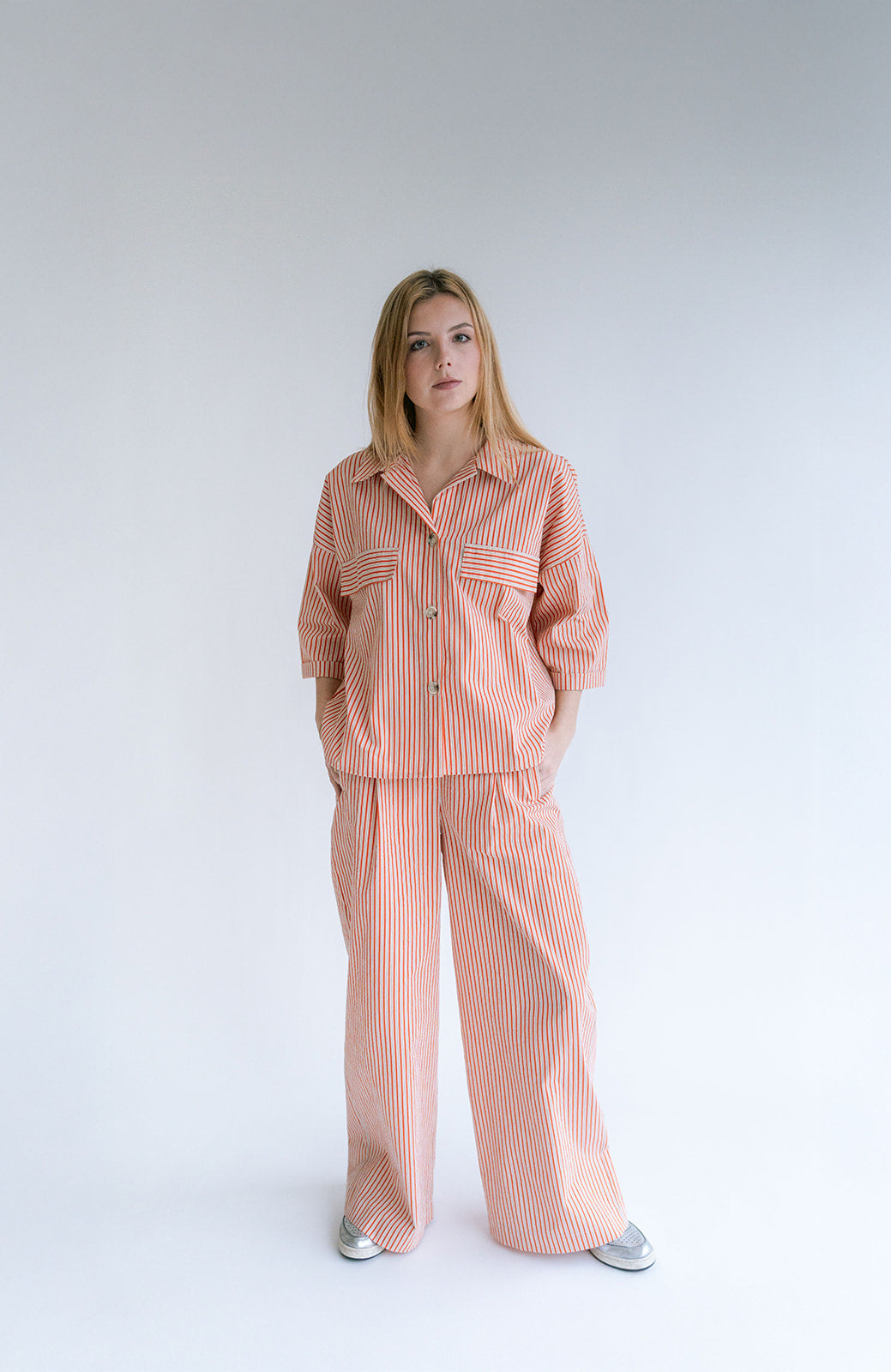 BROEK STREEP ROEST