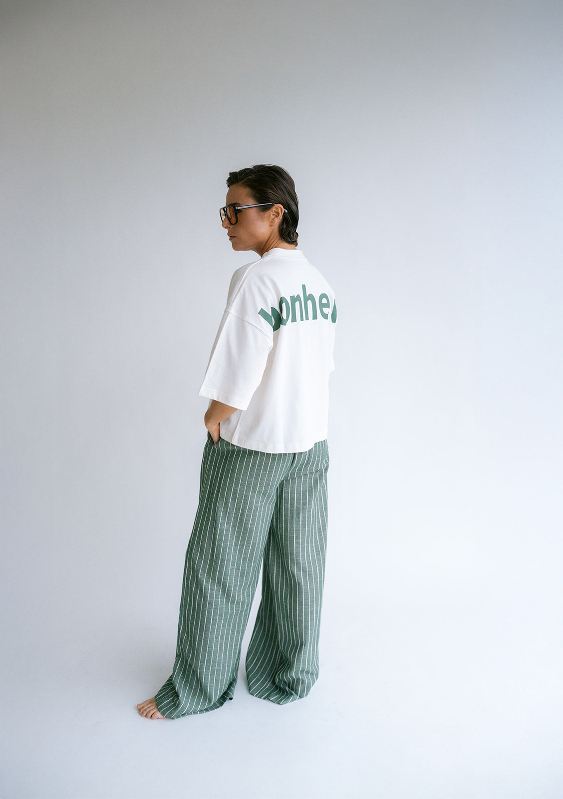 BROEK STREEP GROEN