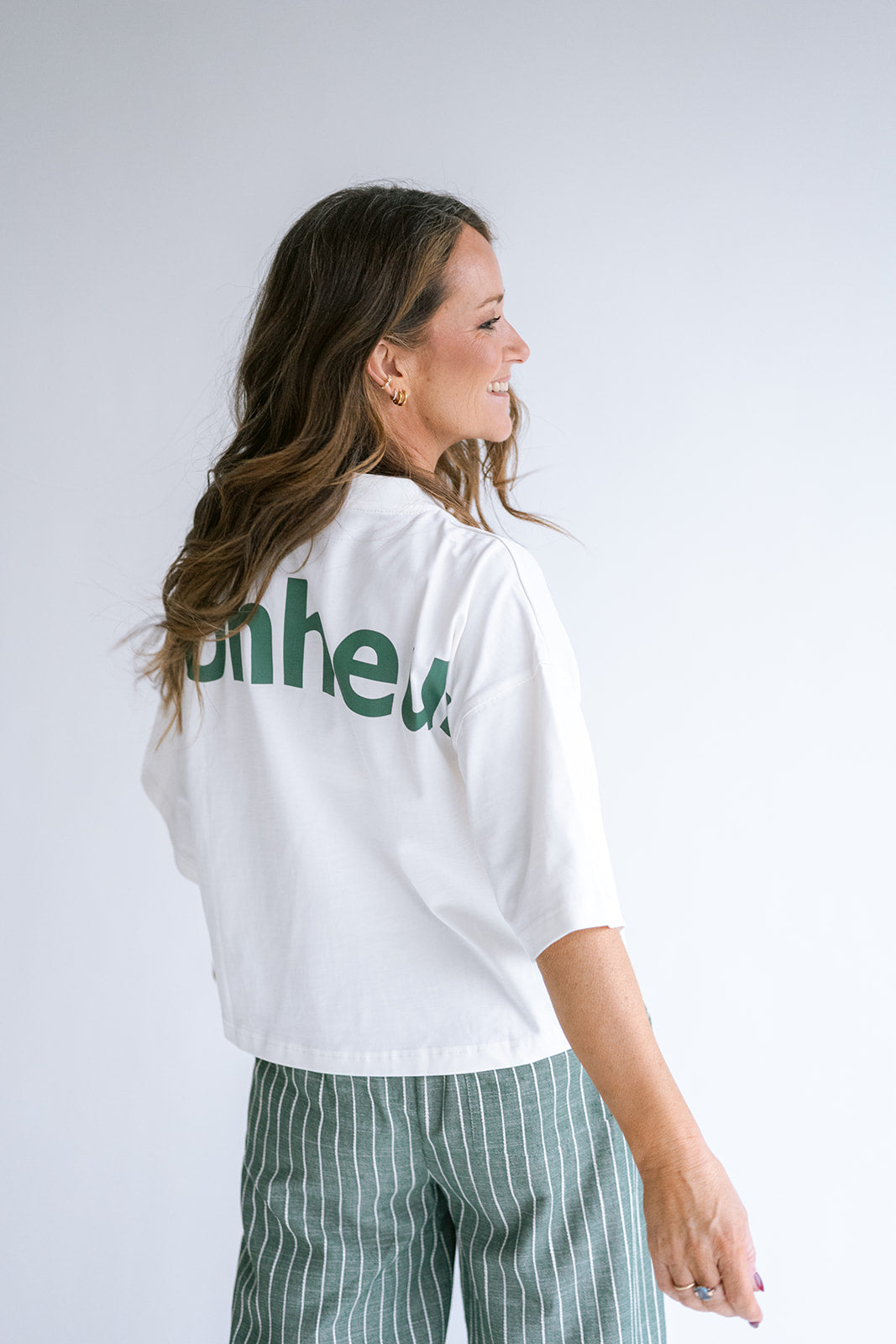 T-SHIRT KM WIT/GROEN