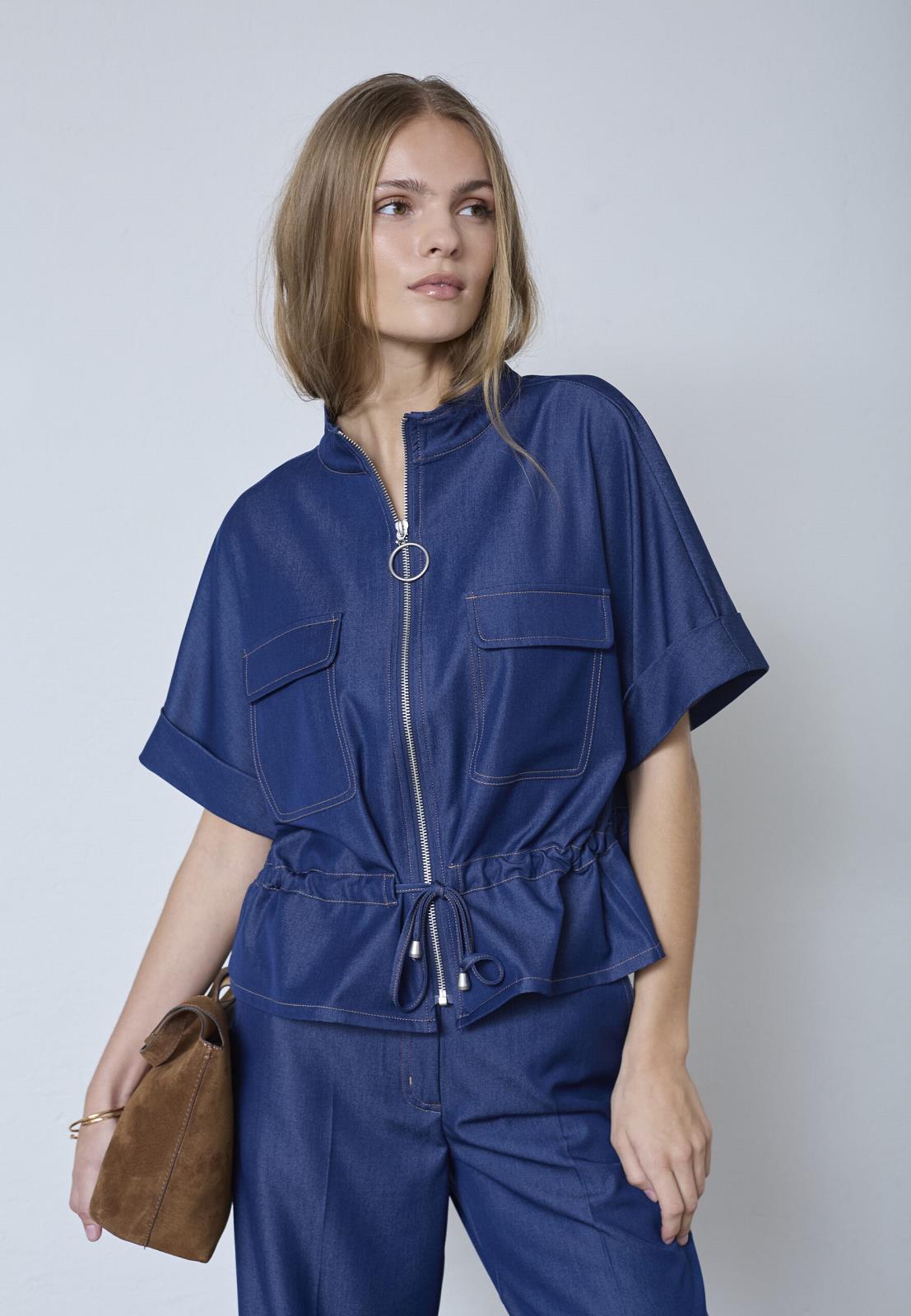 VEST KM DENIM BLAUW