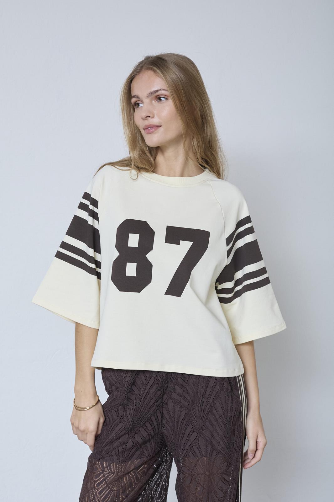 T-SHIRT 3/4M PRINT BEIGE