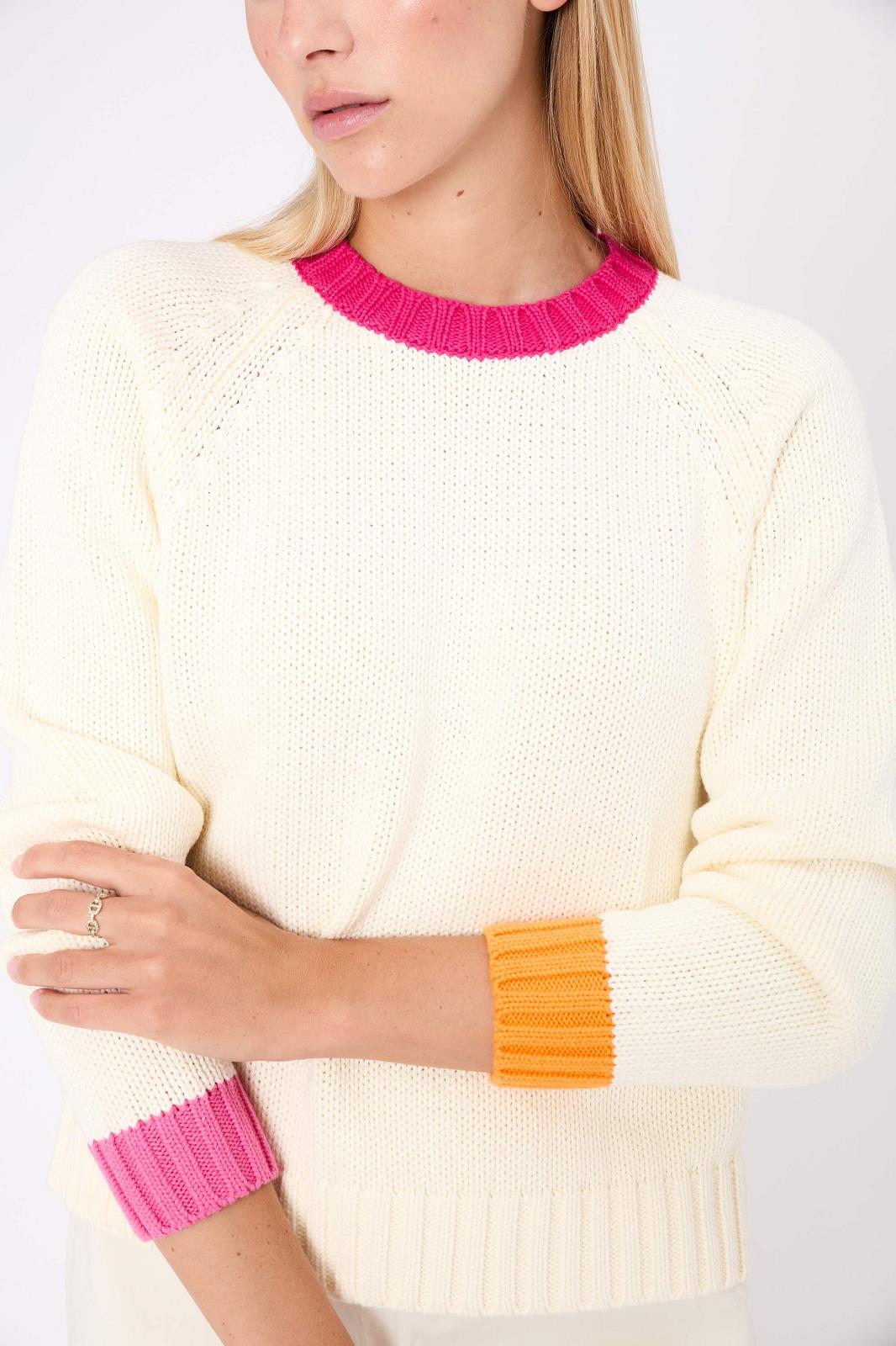 PULL LM RH TRICOLOR L BEIGE