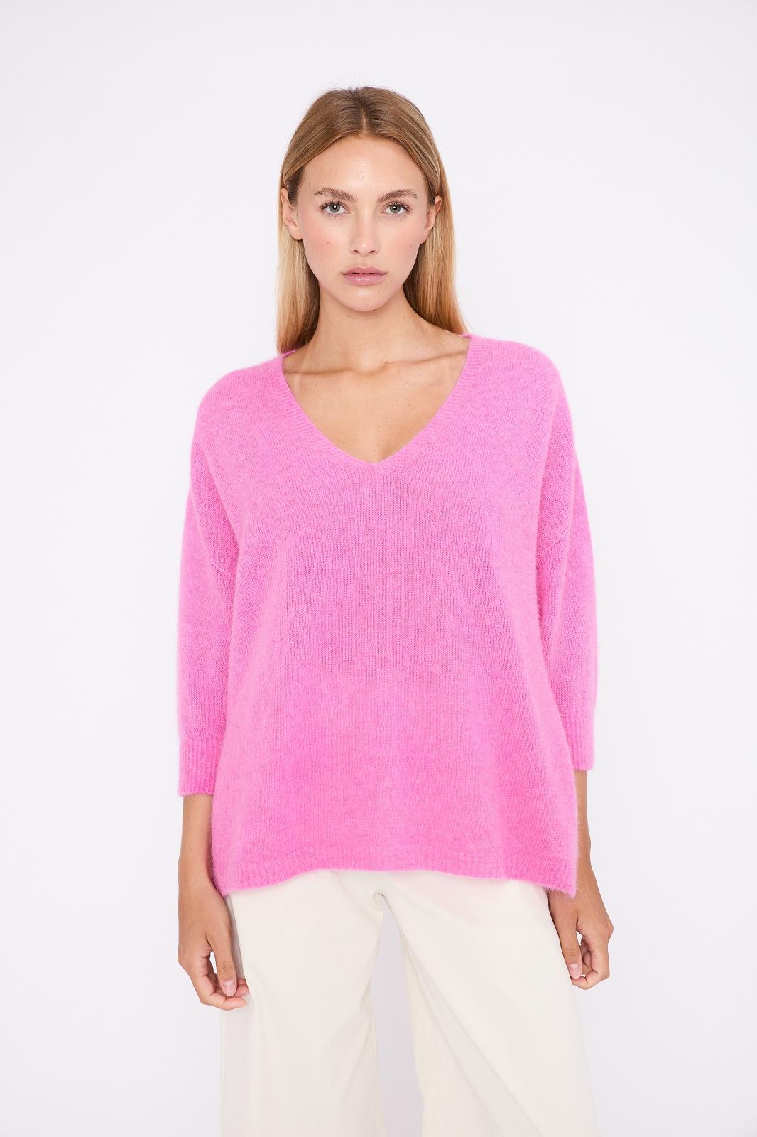 PULL 3/4M VN UNI ROZE