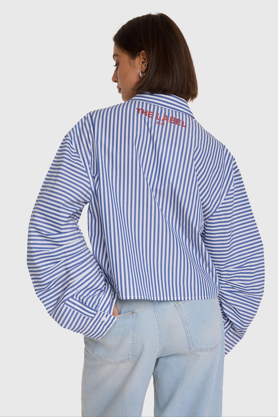ladies woven fancy striped blouse