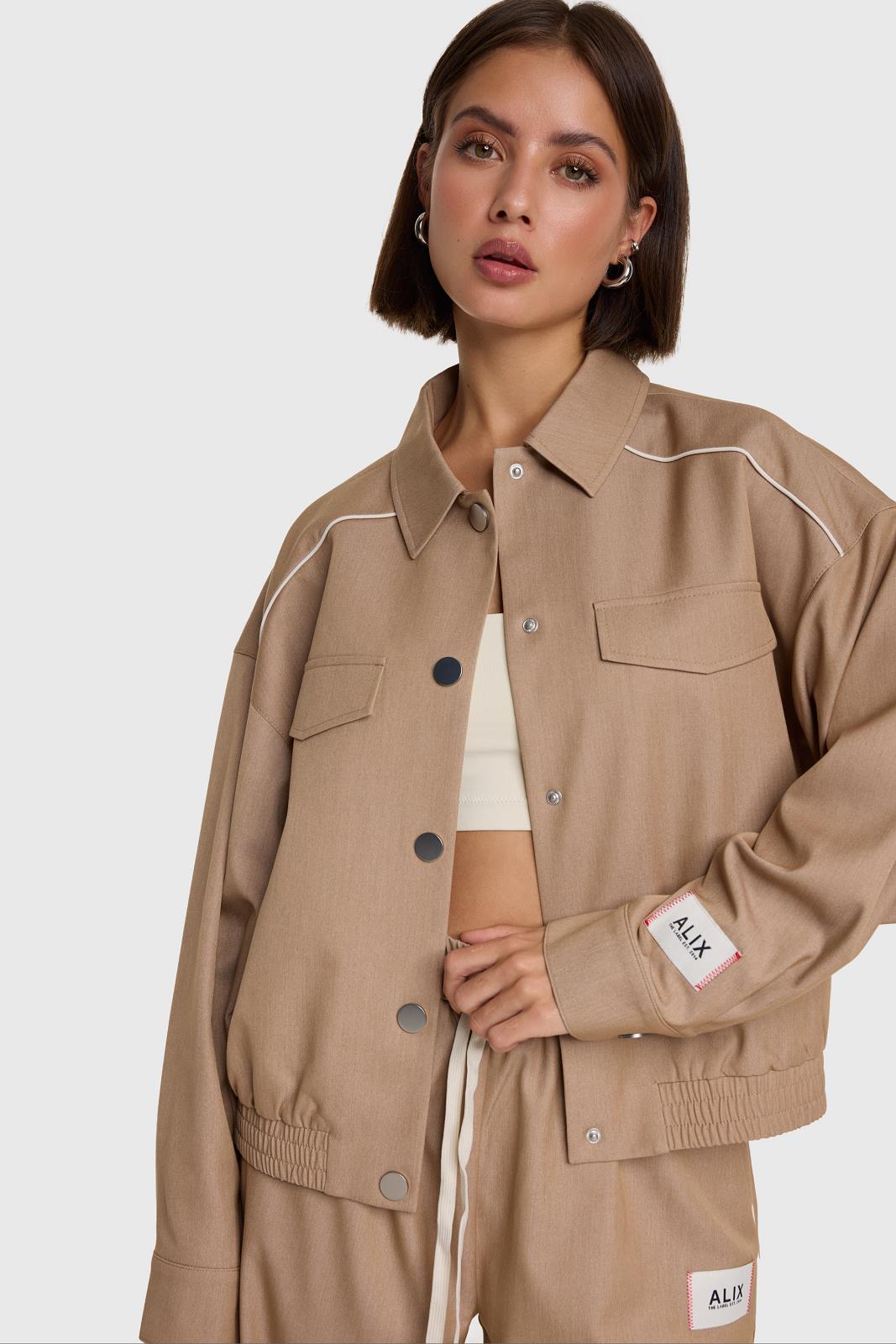 ladies woven 2 tone jacket