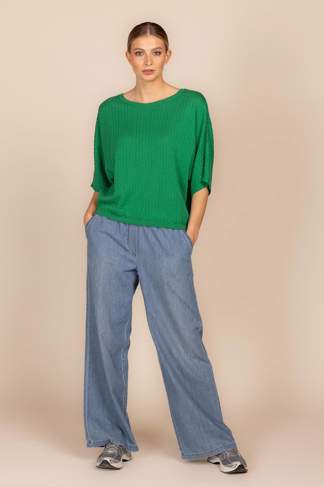 PULL 3/4M UNI GROEN