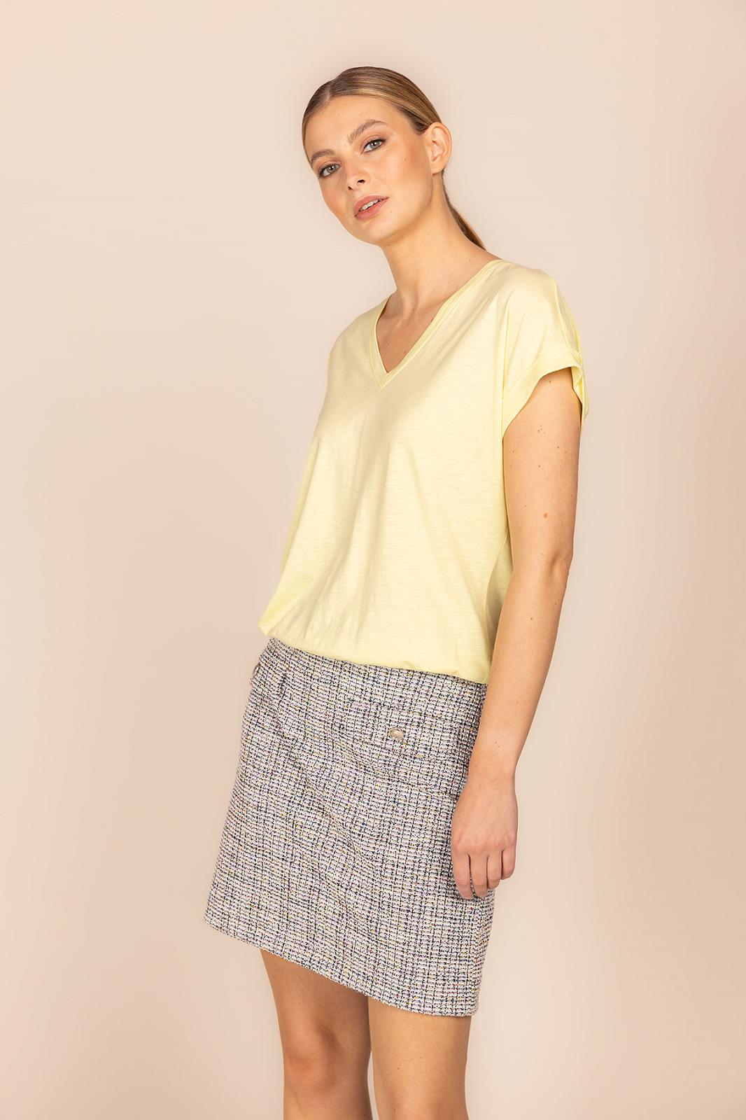 T-SHIRT KM UNI GEEL