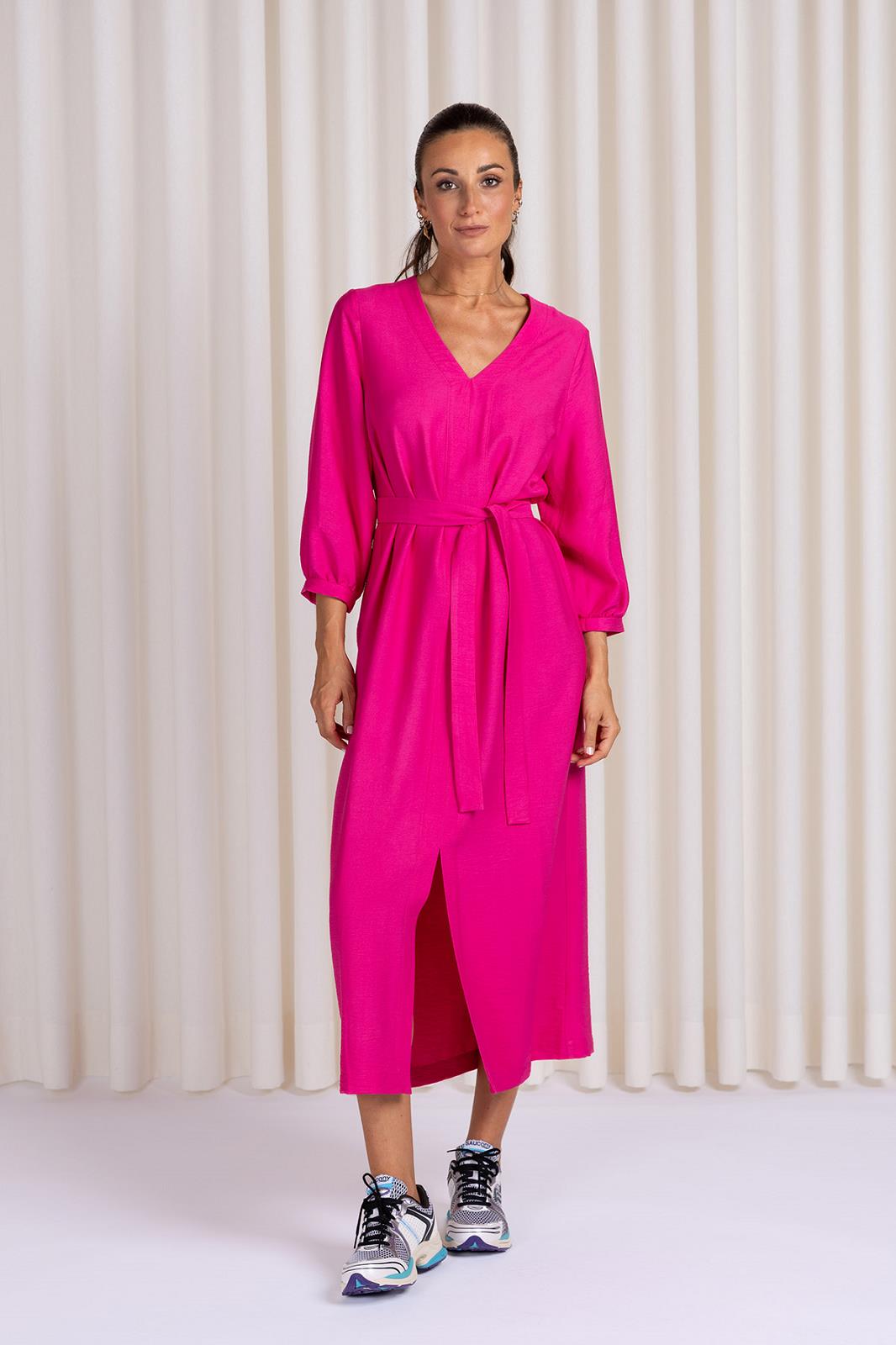 JURK 3/4M LANG UNI FUSHIA