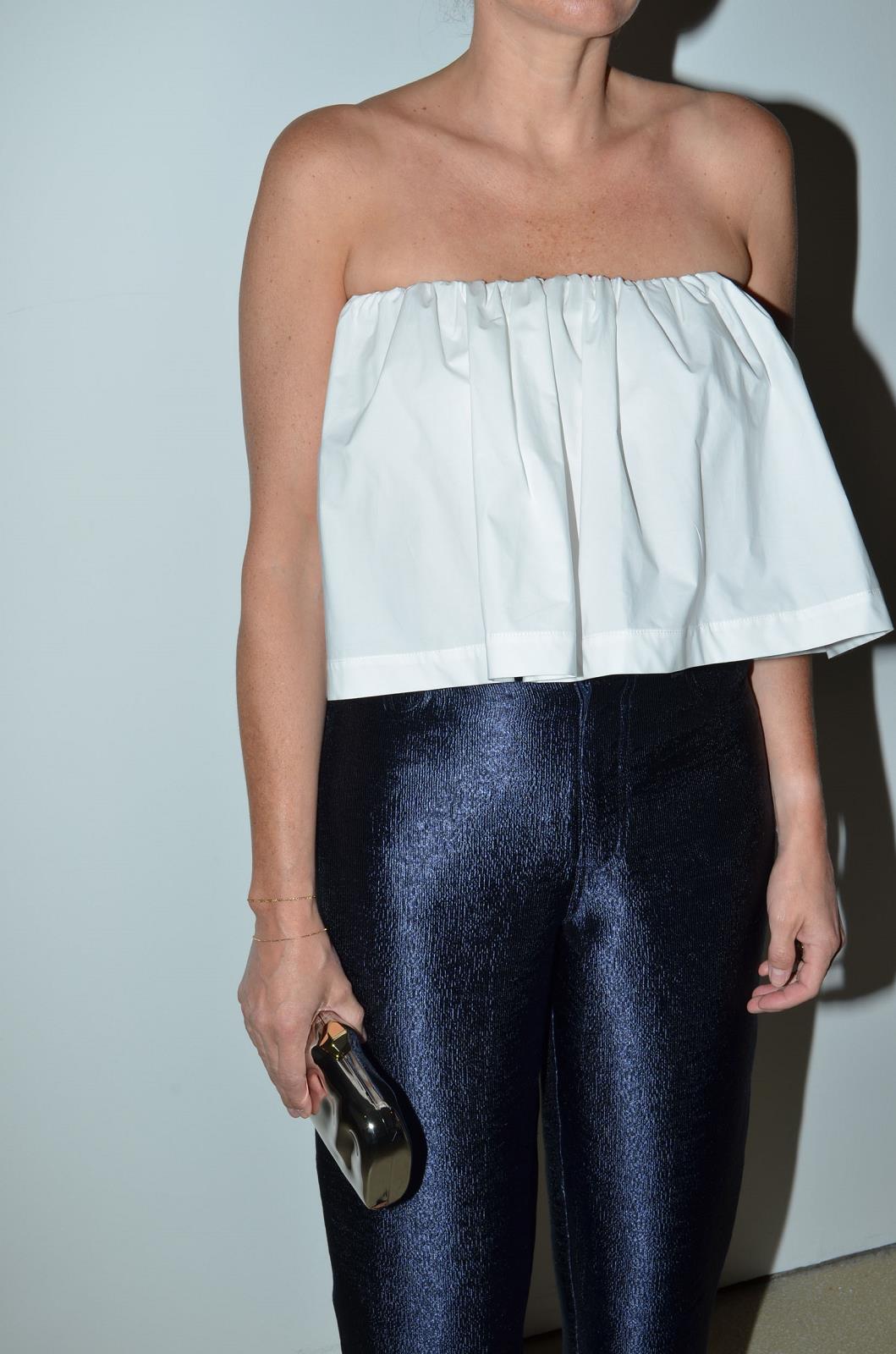 BROEK GLANZEND MARINE
