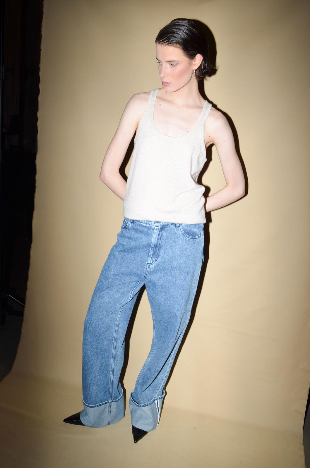 BROEK DENIM UNI BLAUW