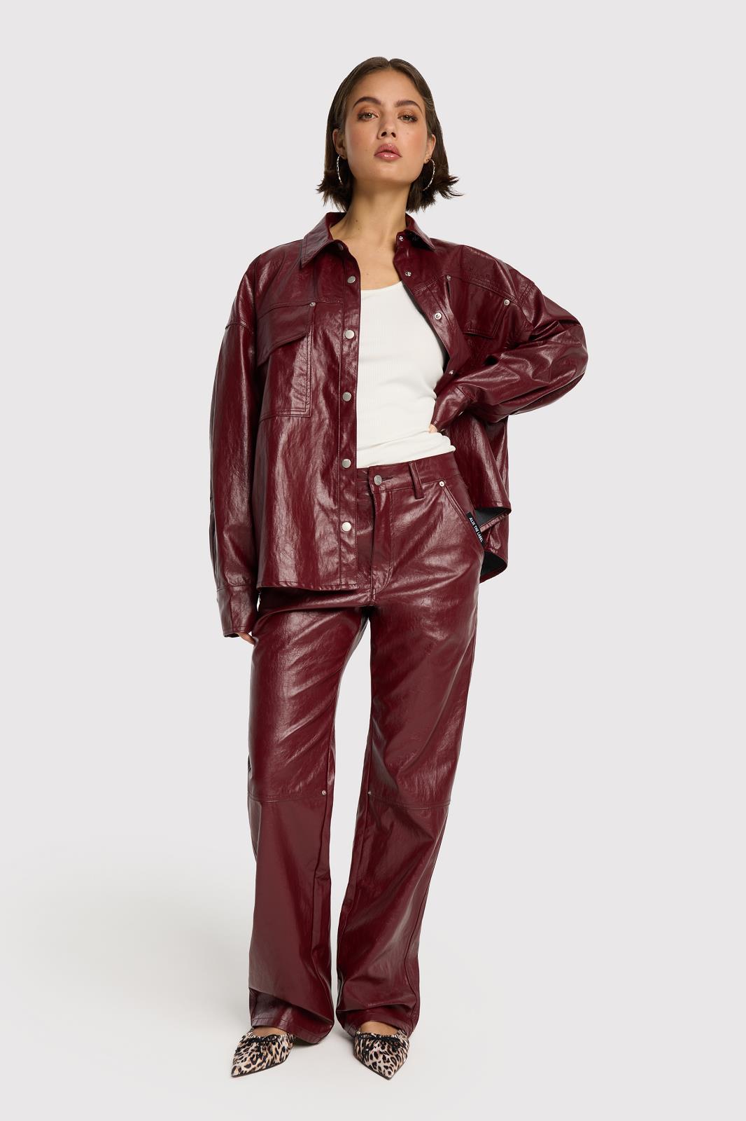 PANTS CASUAL L-LEATHER (FAKE)-UNI+APPLI-