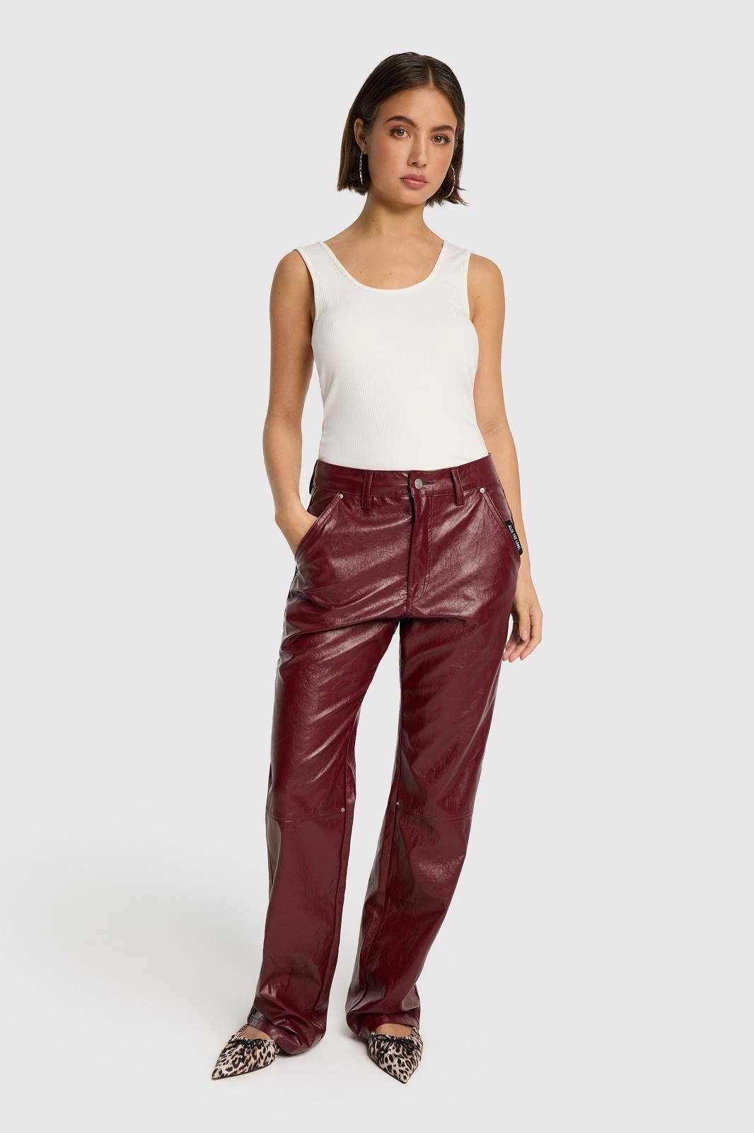 PANTS CASUAL L-LEATHER (FAKE)-UNI+APPLI-