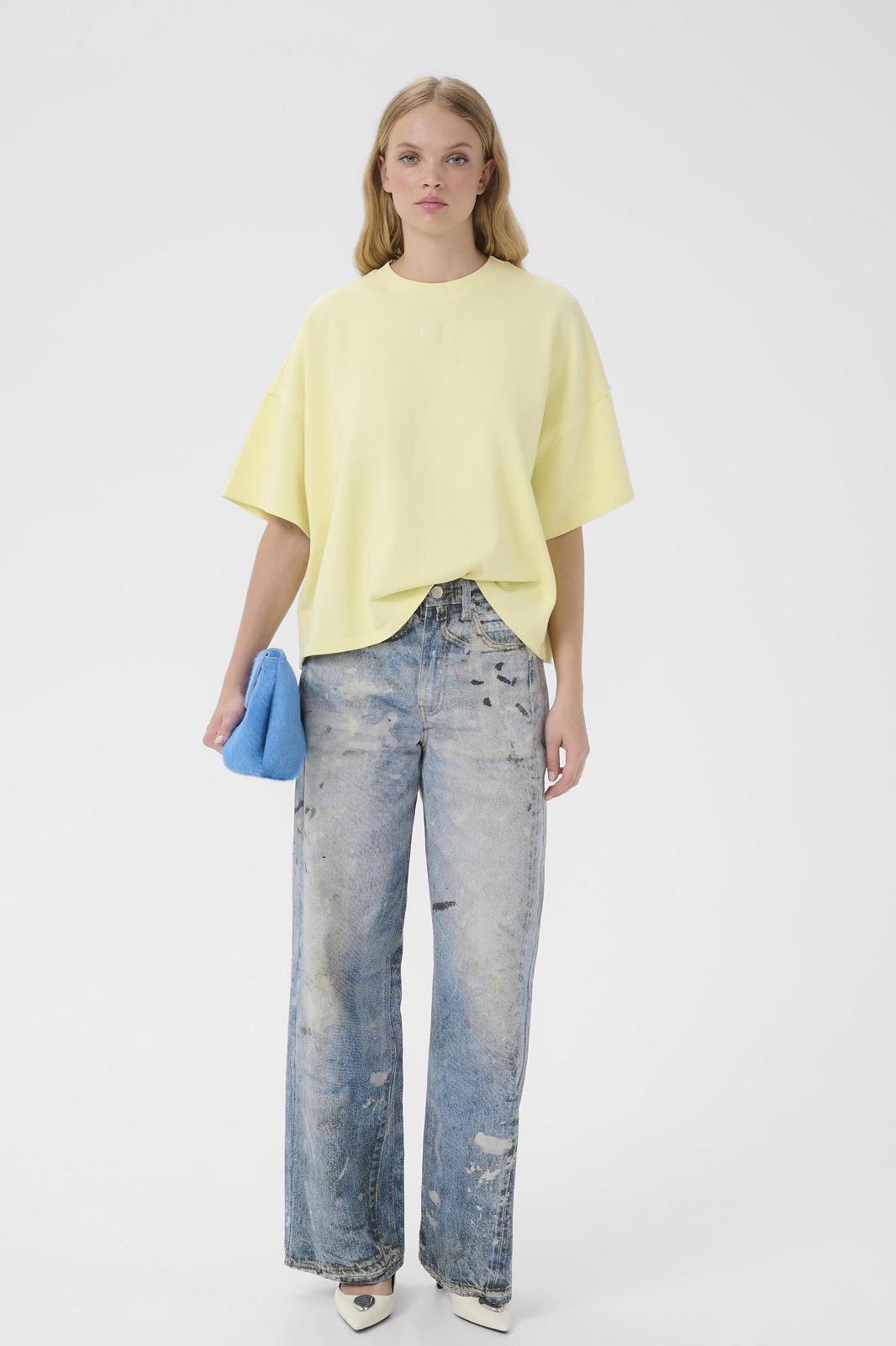 T-shirt s/s Knitted Yellow