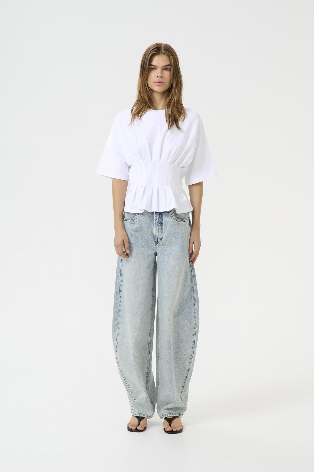 T-shirt s/s Knitted White