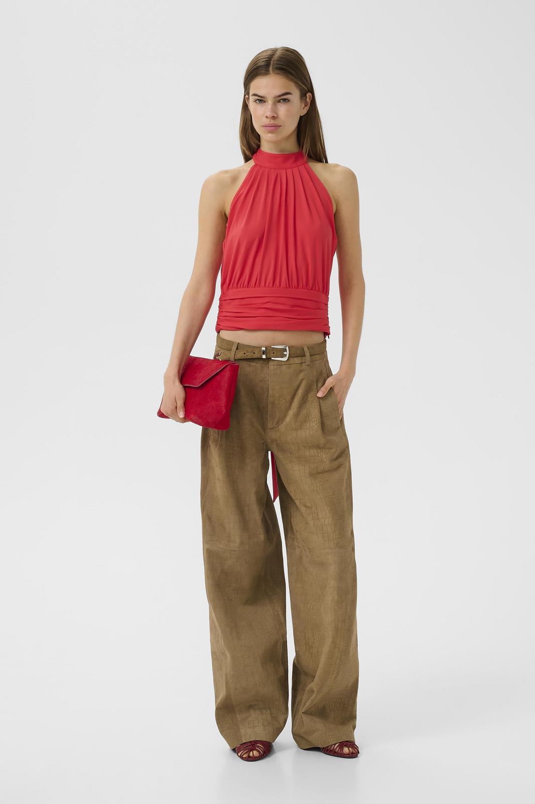 Blouse sleeveles Knitted Red