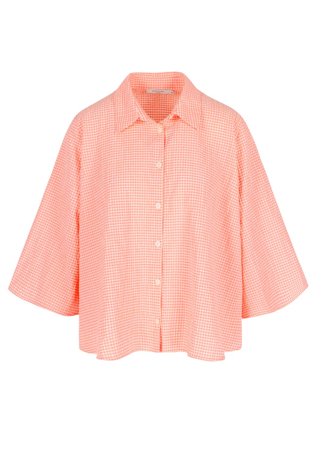 WIDE SHIRT FLUO CHECKS  fluo-orange